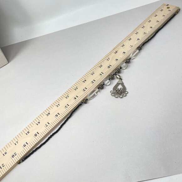 Handcrafted Boho‎ Beaded Necklace Wire-Wrapped Pendant Glass Beads - Picture 11 of 11